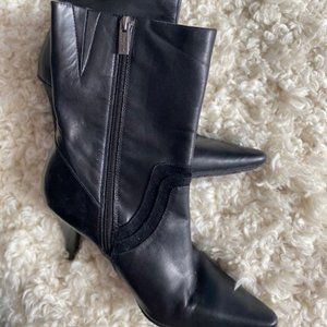 Kenneth Cole Reaction Black Leather Booties